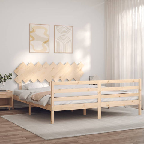 vidaXL Bed Frame without Mattress Super King Size Solid Wood