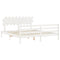 vidaXL Bed Frame without Mattress White Super King Size Solid Wood