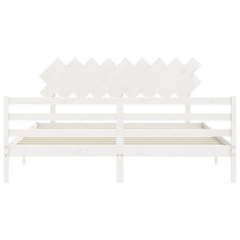 vidaXL Bed Frame without Mattress White Super King Size Solid Wood