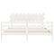 vidaXL Bed Frame without Mattress White Super King Size Solid Wood