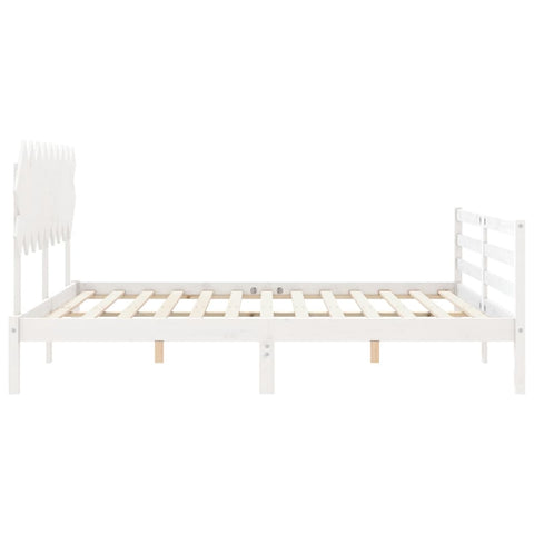 vidaXL Bed Frame without Mattress White Super King Size Solid Wood