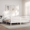 vidaXL Bed Frame without Mattress White Super King Size Solid Wood