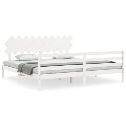 vidaXL Bed Frame without Mattress White 200x200 cm Solid Wood