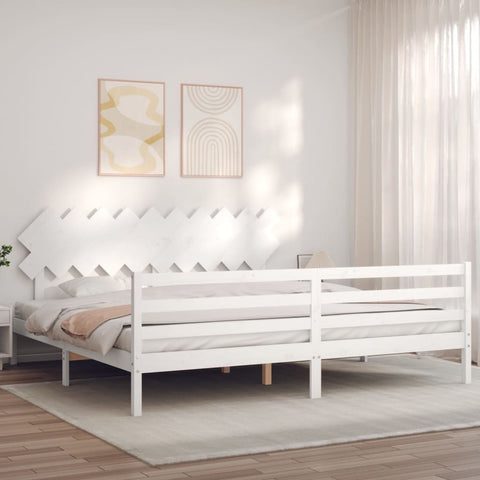 vidaXL Bed Frame without Mattress White 200x200 cm Solid Wood