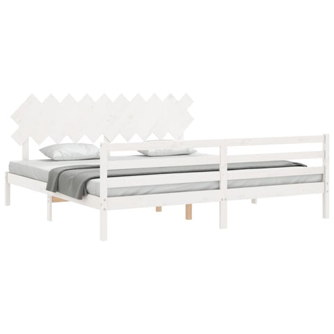 vidaXL Bed Frame without Mattress White 200x200 cm Solid Wood