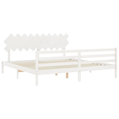 vidaXL Bed Frame without Mattress White 200x200 cm Solid Wood