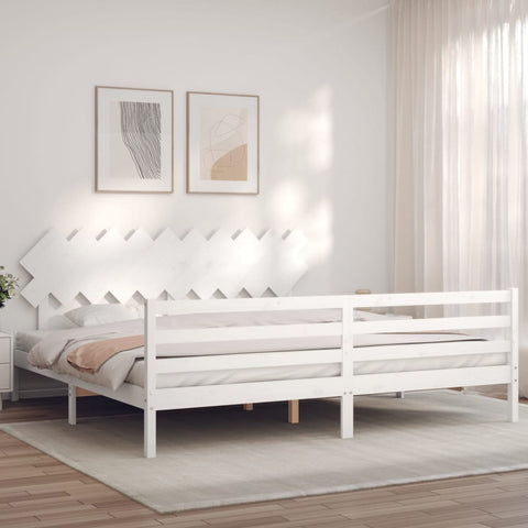 vidaXL Bed Frame without Mattress White 200x200 cm Solid Wood