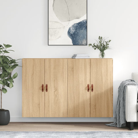 vidaXL Wall Mounted Cabinets 2 pcs Sonoma Oak 69.5x34x90 cm