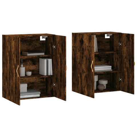 vidaXL Wall Mounted Cabinets 2 pcs Smoked Oak 69.5x34x90 cm
