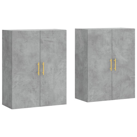 vidaXL Wall Mounted Cabinets 2 pcs Concrete Grey 69.5x34x90 cm