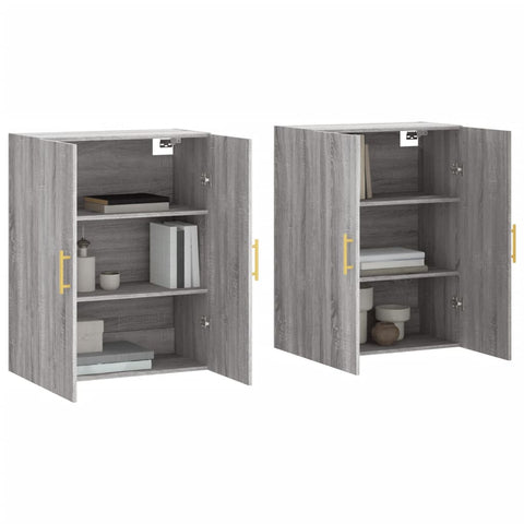 vidaXL Wall Mounted Cabinets 2 pcs Grey Sonoma 69.5x34x90 cm
