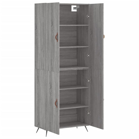 vidaXL Highboard Grey Sonoma 69.5x34x180 cm Engineered Wood