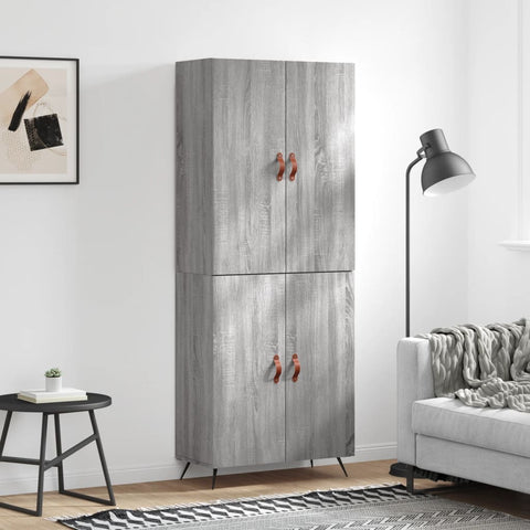 vidaXL Highboard Grey Sonoma 69.5x34x180 cm Engineered Wood
