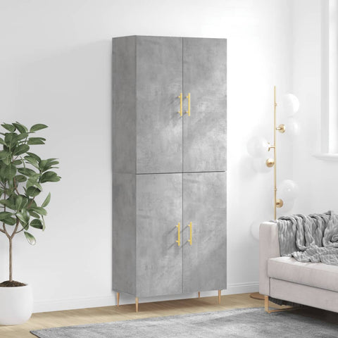 vidaXL Highboard Concrete Grey 69.5x34x180 cm Engineered Wood