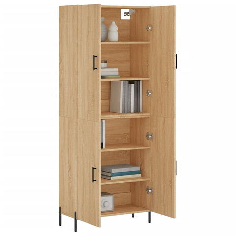 vidaXL Highboard Sonoma Oak 69.5x34x180 cm Engineered Wood