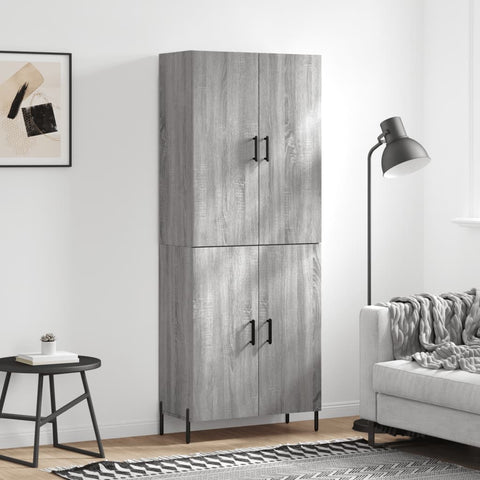 vidaXL Highboard Grey Sonoma 69.5x34x180 cm Engineered Wood