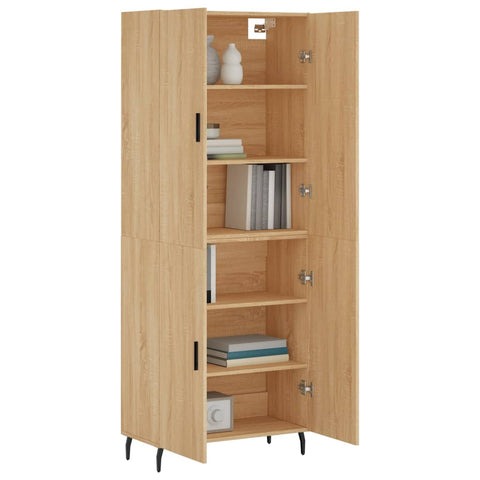 vidaXL Highboard Sonoma Oak 69.5x34x180 cm Engineered Wood