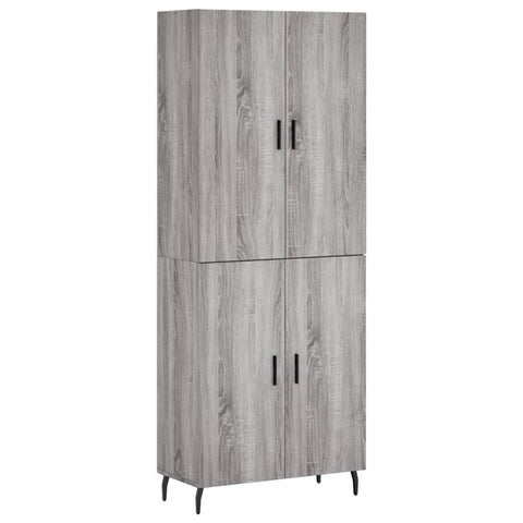 vidaXL Highboard Grey Sonoma 69.5x34x180 cm Engineered Wood