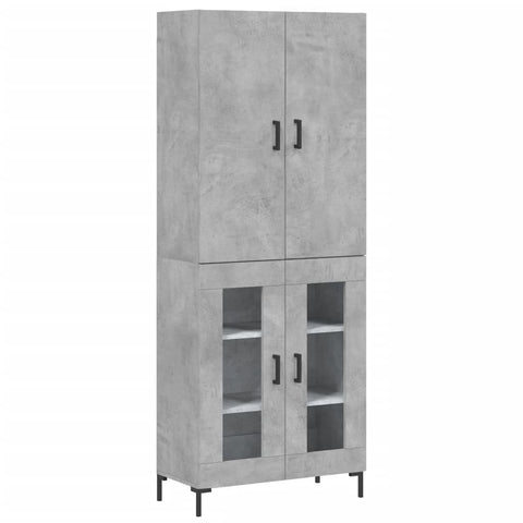 vidaXL Highboard Concrete Grey 69.5x34x180 cm Engineered Wood