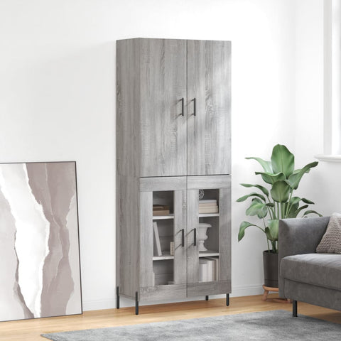 vidaXL Highboard Grey Sonoma 69.5x34x180 cm Engineered Wood