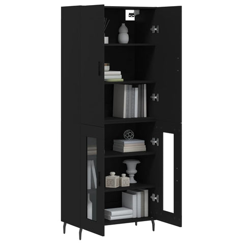 vidaXL Highboard Black 69.5x34x180 cm Engineered Wood