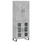 vidaXL Highboard Concrete Grey 69.5x34x180 cm Engineered Wood