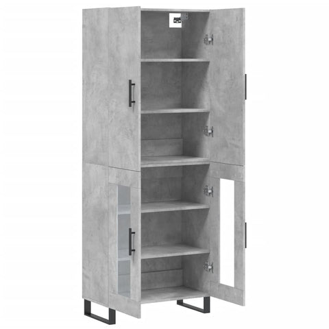vidaXL Highboard Concrete Grey 69.5x34x180 cm Engineered Wood