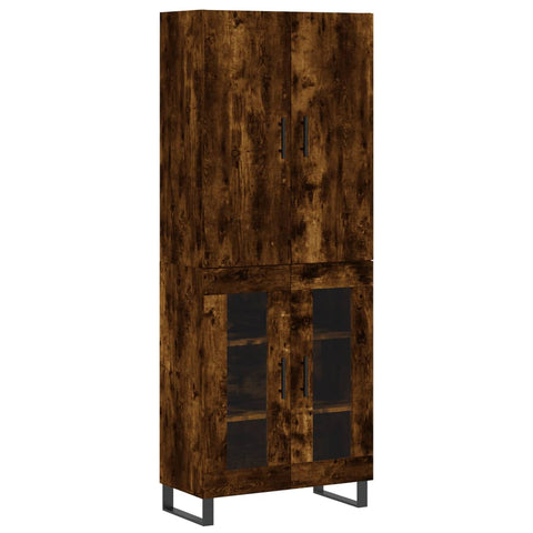 vidaXL Highboard Smoked Oak 69.5x34x180 cm Engineered Wood