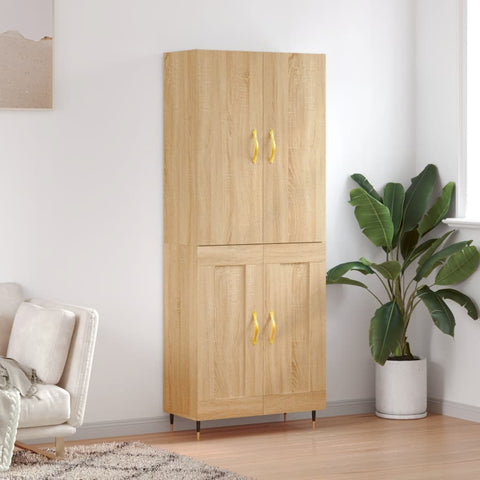 vidaXL Highboard Sonoma Oak 69.5x34x180 cm Engineered Wood