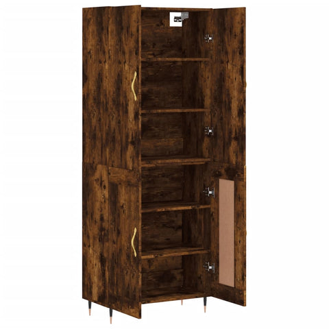 vidaXL Highboard Smoked Oak 69.5x34x180 cm Engineered Wood