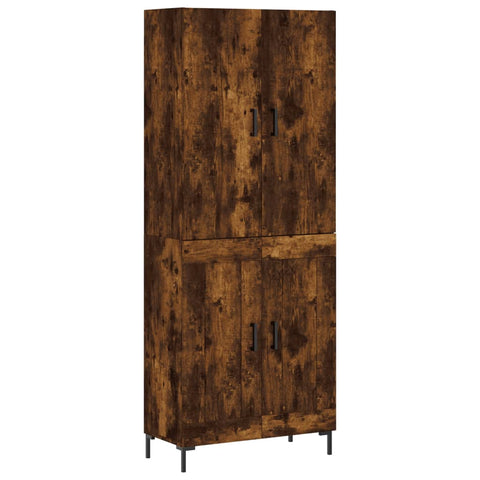 vidaXL Highboard Smoked Oak 69.5x34x180 cm Engineered Wood