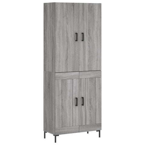 vidaXL Highboard Grey Sonoma 69.5x34x180 cm Engineered Wood