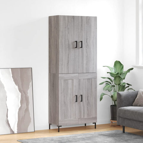 vidaXL Highboard Grey Sonoma 69.5x34x180 cm Engineered Wood