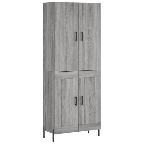 vidaXL Highboard Grey Sonoma 69.5x34x180 cm Engineered Wood