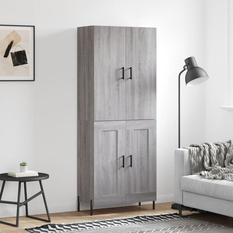 vidaXL Highboard Grey Sonoma 69.5x34x180 cm Engineered Wood