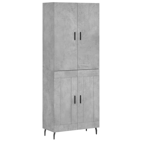 vidaXL Highboard Concrete Grey 69.5x34x180 cm Engineered Wood