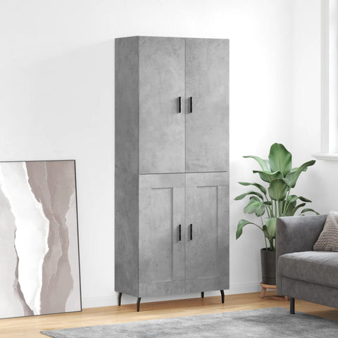 vidaXL Highboard Concrete Grey 69.5x34x180 cm Engineered Wood