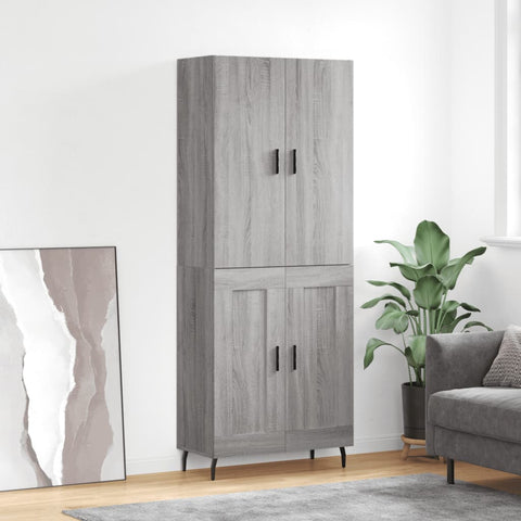 vidaXL Highboard Grey Sonoma 69.5x34x180 cm Engineered Wood