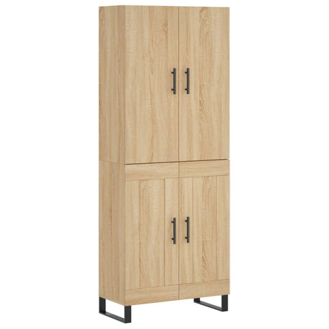 vidaXL Highboard Sonoma Oak 69.5x34x180 cm Engineered Wood