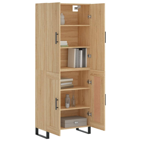 vidaXL Highboard Sonoma Oak 69.5x34x180 cm Engineered Wood