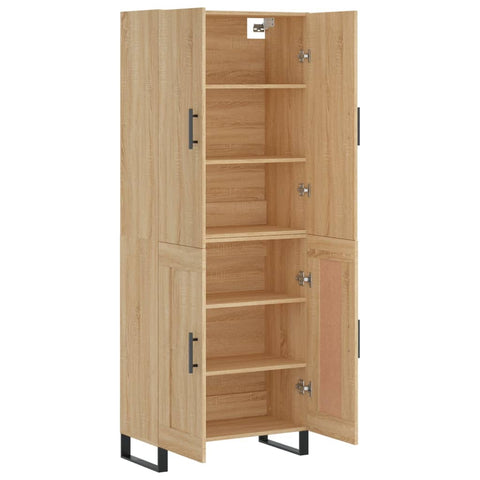 vidaXL Highboard Sonoma Oak 69.5x34x180 cm Engineered Wood