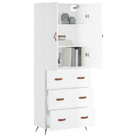 vidaXL Highboard White 69.5x34x180 cm Engineered Wood