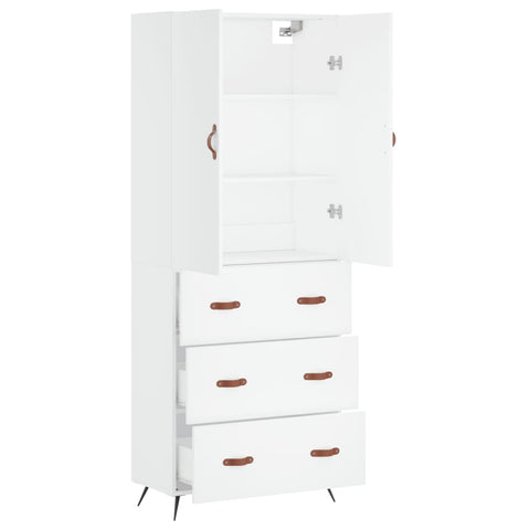 vidaXL Highboard White 69.5x34x180 cm Engineered Wood