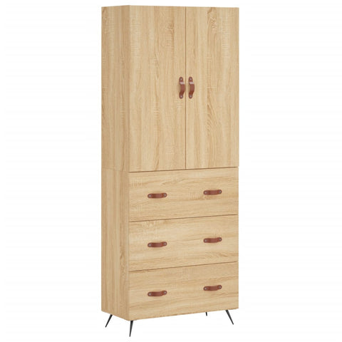 vidaXL Highboard Sonoma Oak 69.5x34x180 cm Engineered Wood