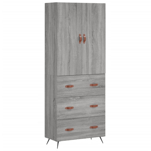 vidaXL Highboard Grey Sonoma 69.5x34x180 cm Engineered Wood