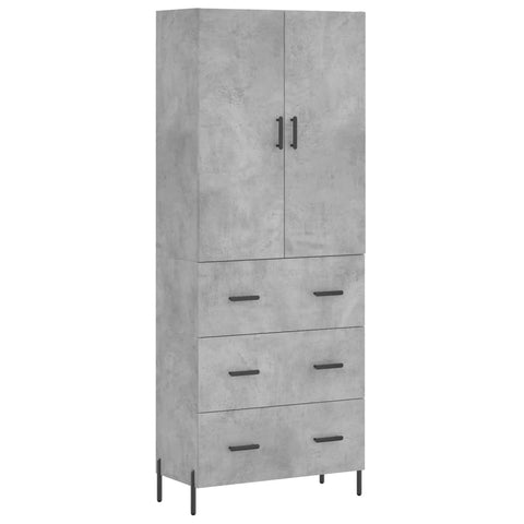 vidaXL Highboard Concrete Grey 69.5x34x180 cm Engineered Wood