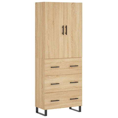 vidaXL Highboard Sonoma Oak 69.5x34x180 cm Engineered Wood