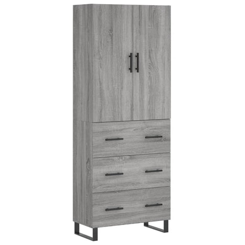 vidaXL Highboard Grey Sonoma 69.5x34x180 cm Engineered Wood