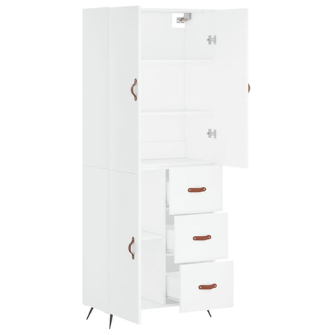 vidaXL Highboard White 69.5x34x180 cm Engineered Wood
