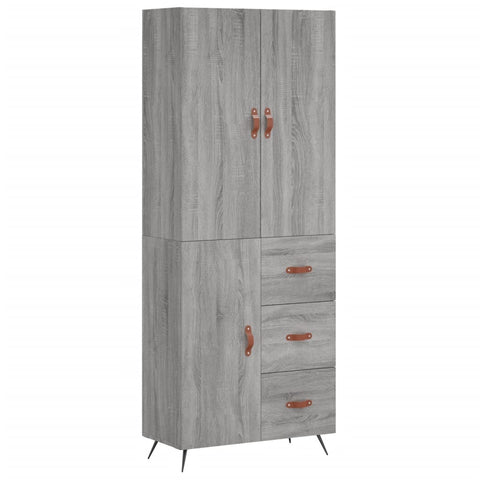 vidaXL Highboard Grey Sonoma 69.5x34x180 cm Engineered Wood